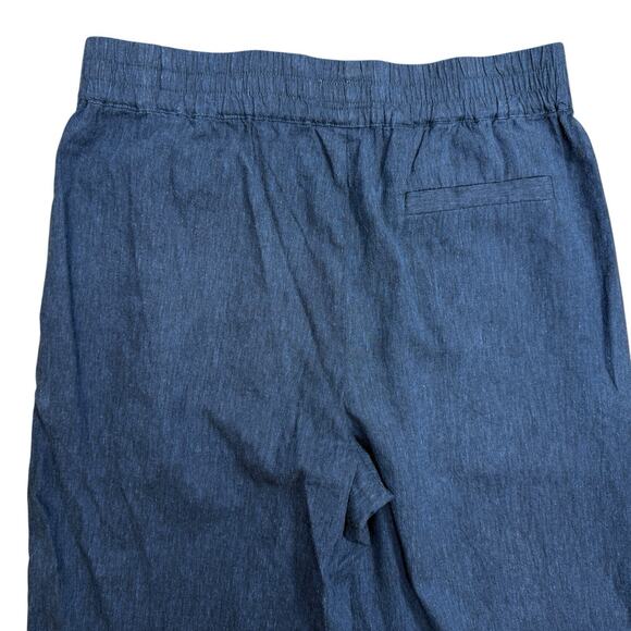 Marine Layer Allison Hemp Blend Wide Leg Pant Women Size Large Navy Blue Pull On - Picture 4 of 7